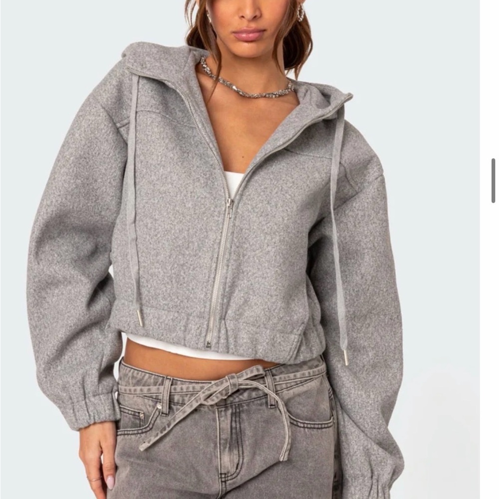 Edikted Hooded Texture Bomber Jacket